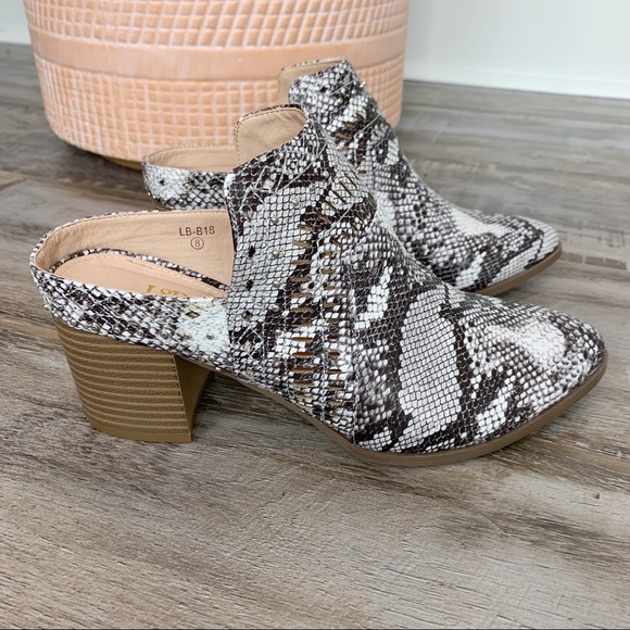 Truth Hurts Mule Booties Snakeskin Vegan 7 9 11 - Picture 5 of 8